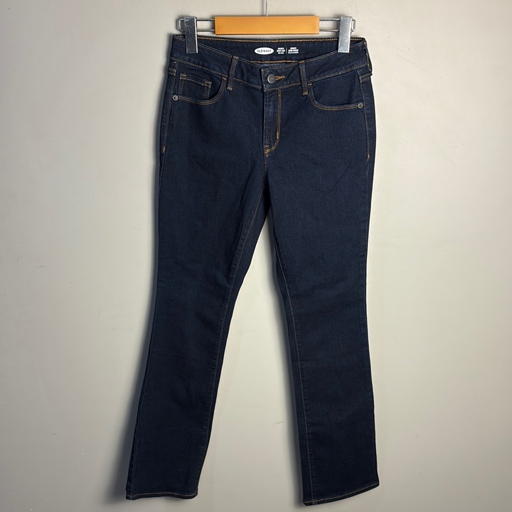 Old Navy Kicker Boot-cut Mid Rise Dark Blue No Distressing Women’s Size 2 Petite